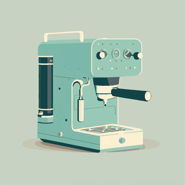 Espresso machine vector illustration flat design with minimal concept