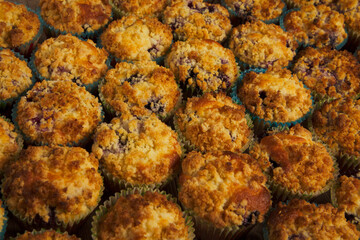 Baked muffins on impressive textures and color pallets that can be used as backgrounds or for compositing ads even printing and giving a nice feel to your room or business