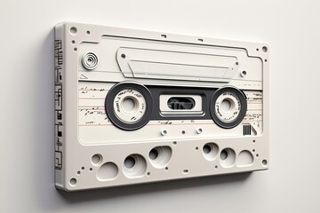 Fototapeta premium audio cassette isolated on white