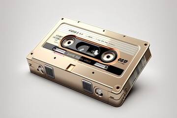 Fototapeta premium audio cassette isolated on white