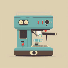 Espresso machine vector illustration flat design with minimal concept