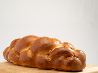 White baton. Sweet white bread. Sweet bread. Close-up.