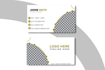Business card design template for company corporate style. Vector illustration Modern card  with company. Visiting card for business double sided.