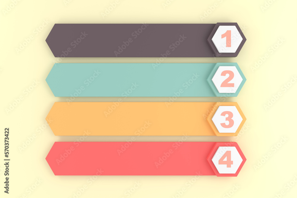 Poster infographics for set of colorful hexagon buttons, banner design as set.