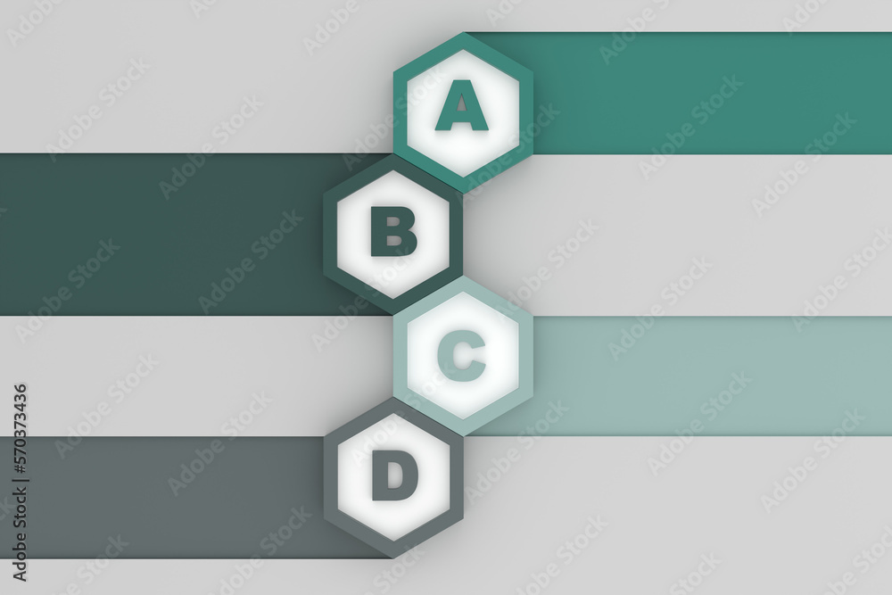 Poster infographics for set of colorful hexagon buttons, banner design as set.