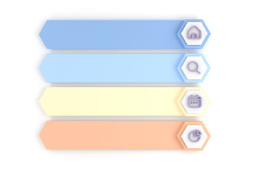 Obraz premium infographics for set of colorful hexagon buttons, banner design as set.