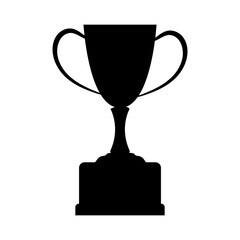 Trophy cup vector icon isolated on white background. Simple winner symbol. 