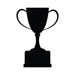 Trophy cup vector icon isolated on white background. Simple winner symbol. 