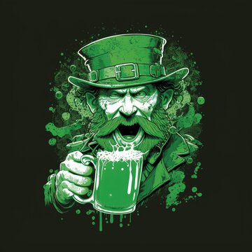 Leprechaun - Irischer Kobold - St. Patricks Day Meme - Generative AI