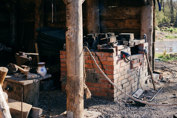 Fototapeta na wymiar tools in the blacksmith's workshop
