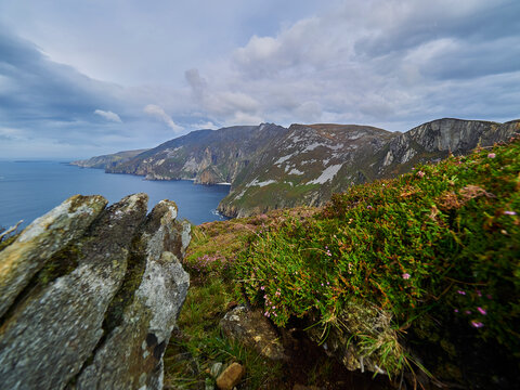 view over the spectacular cliffs of slieve league.