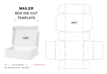 Mailer box die cut template - obrazy, fototapety, plakaty