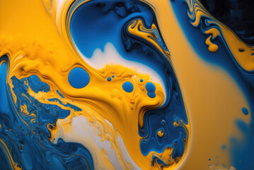 fondo abstracto de pintura azul y amarilla, creada con IA generativa