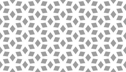 Abstract geometrical seamless hexagon mosaic pattern in contrast black and white colors
