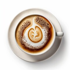 Cappuccino coffee cup - illustration, top view