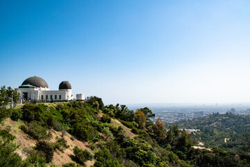 Griffith Observatory Skyline With Los Angeles, CA Hills