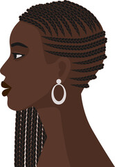 Black Girl with African Braiding Hairstyle - 570378283