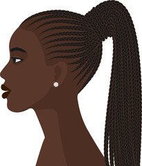 Black Girl with Braided Ponytail