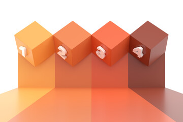 Set of infographic colorful banners square sections