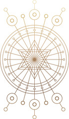 Golden spiritual mystical line symbol