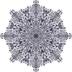 Floral monochrome circular pattern