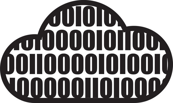Cloud computer concept symbol with binary code