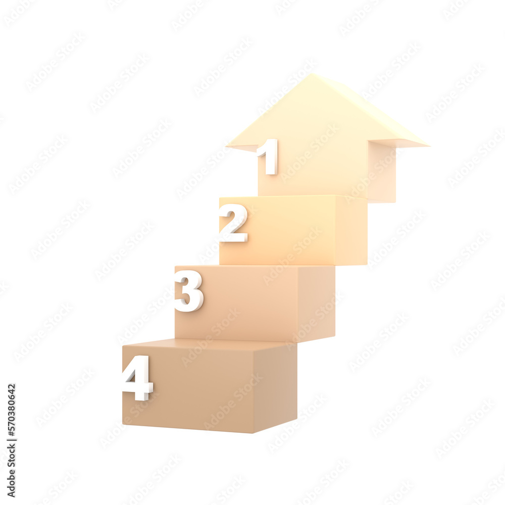 Poster infographic chart template in modern style in an arrow staircase