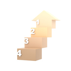 infographic chart template in modern style in an arrow staircase