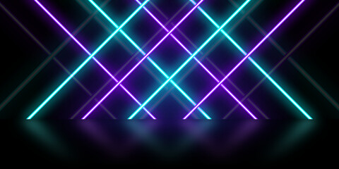 Abstract background with neon glowing lines