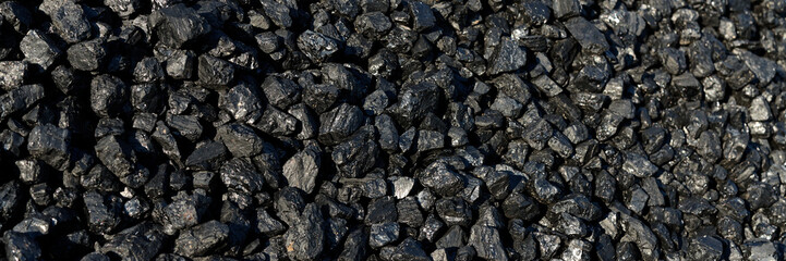 Heaps of coal. Close up