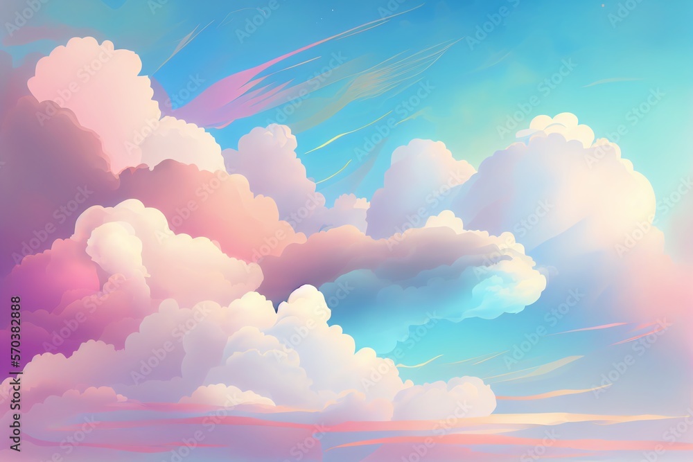 Canvas Prints pastel color of sky background. illustration graphic design. generative ai
