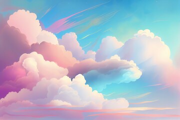 Pastel color of sky background. Illustration graphic design. Generative AI