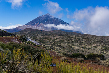 Fototapeta premium Winter Teide volcano, magic of landscape and freezing of nature