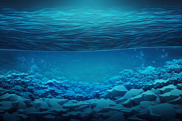 Fototapeta na wymiar under sea ocean in clean and clear water with ray of sunlight background.Generative AI