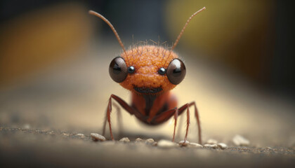 macro d'une fourmi rouge - obrazy, fototapety, plakaty