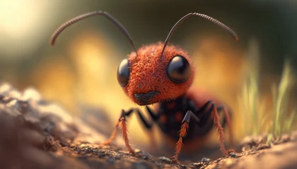 Foto auf Alu-Dibond macro d'une fourmi rouge © Sébastien Jouve