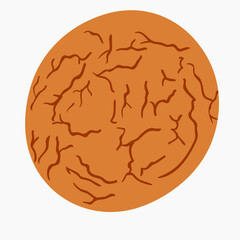 isolated image of oatmeal cookies.round brown cookies with cracks.color vector illustration in flat style.