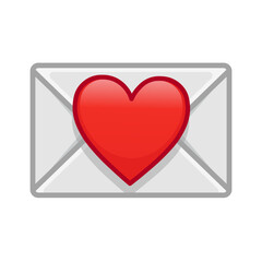 Simple letter illustration with heart Large size of emoji icon