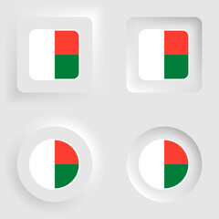 Madagascar neumorphic graphic and label set.