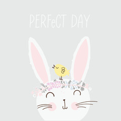 bunny illustration for print