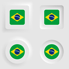 Brazil neumorphic graphic and label set.