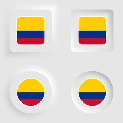 Colombia neumorphic graphic and label set.