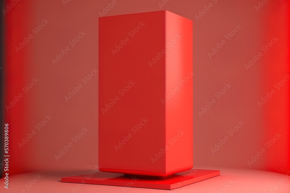Poster a red backdrop for a podium or a red display of products. in the contemporary era, design has reache