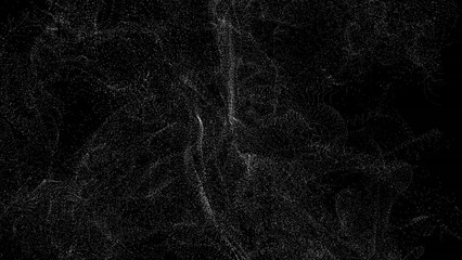 An intense space storm of particles. Cosmic Chaos. 3D rendering