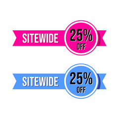 Sitewide sale shopping discount label icon sign design vector