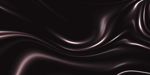 Obraz premium Luxurious smooth black silk satin texture background. Beautiful soft shiny luxury cloth folds on the fabric. Black luxury fabric background with copy space texture background.