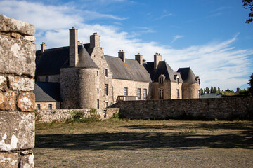 Beautiful Castle, Château de Flamanville on a sunny day, Flamanville, Normandy, France