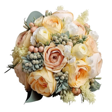 Wedding Flower Bouquet Isolated Illustration Generative AI © olegganko