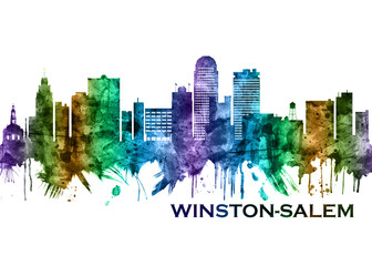 Winston-Salem North Carolina Skyline - obrazy, fototapety, plakaty