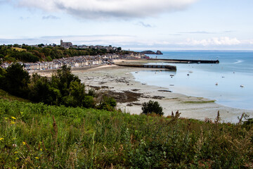 Fototapeta na wymiar Panoramic Viewpoint, Lookout in Cancale, Brittany, France